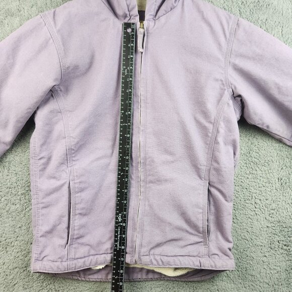 Canvas Sherpa Lined Jacket Youth Regular Large 14-18 Workwear Outdoors Hooded - Picture 6 of 13